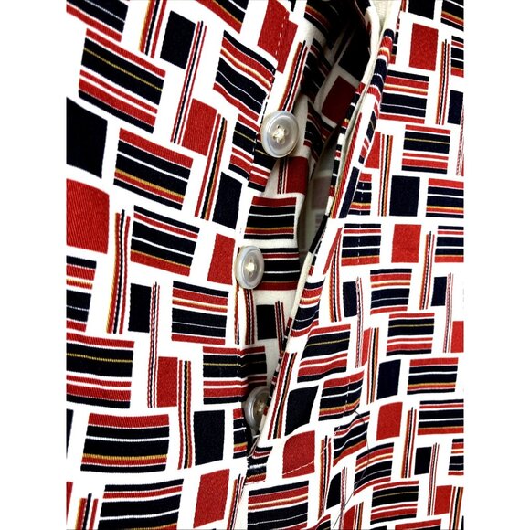 Sz BB5 L Black Fleece Yacht Flags Button Fly Shorts Cotton Boating - Picture 2 of 5